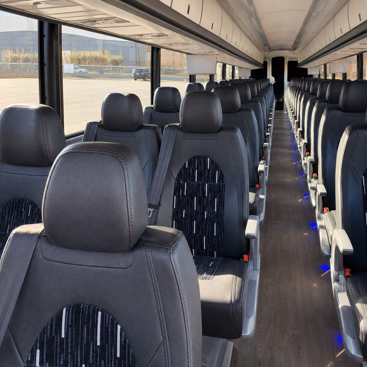 lexington charter bus rental interior